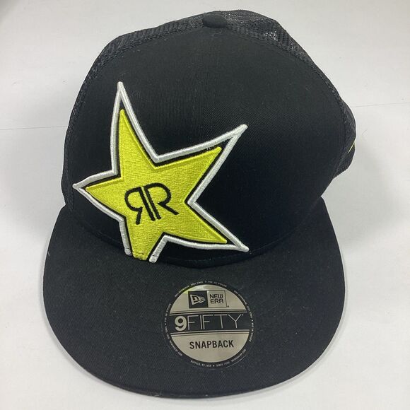 Rockstar Energy Drink New Era 9fifty Mens Snapback Trucker Hat One Size Black - Picture 1 of 9